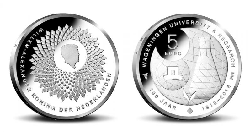 Netherlands 5 2018. Wagingen University 100th Anniversary. Silver Proof