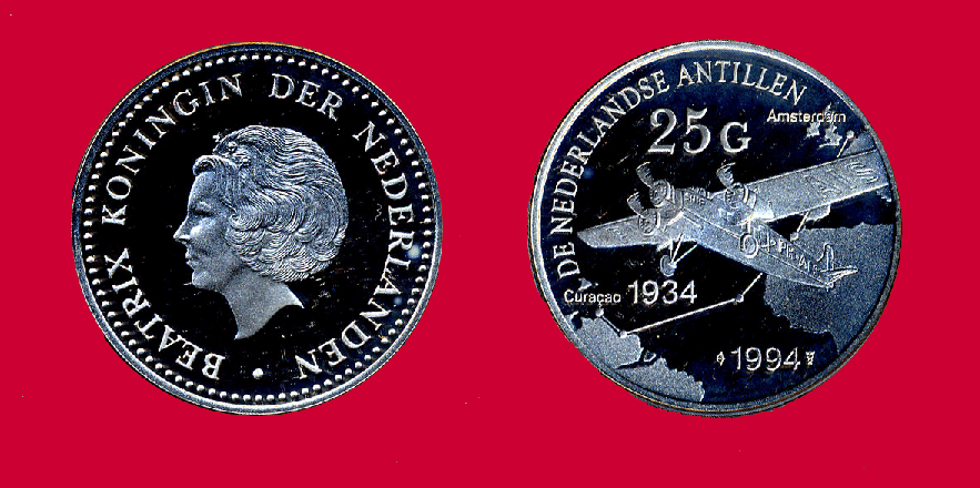 Netherlands Antilles 25 Gulden 1994. 