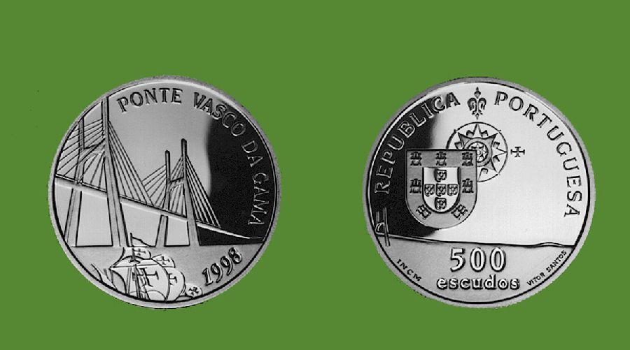 Portugal. 500 Escudos 1998. Vasco da Gama Bridge. Proof