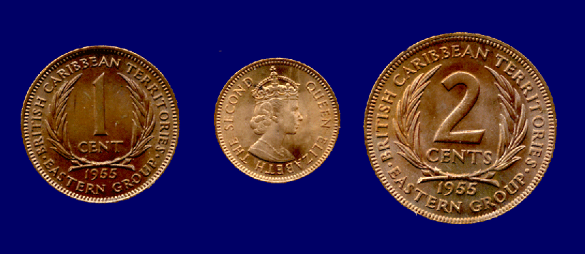British Caribbean Territories 3 Coin Set 1955 BU