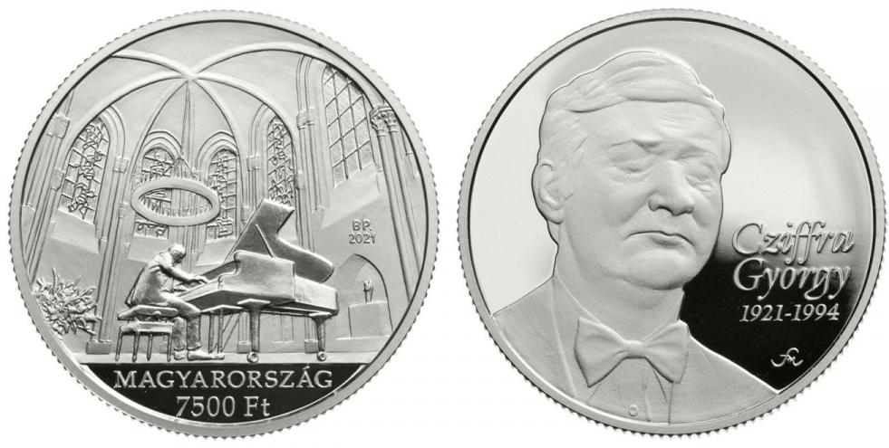 Hungary 7,500 Forint 2021. 100th Anniversary Birth of Gyrgy Cziffra. Silver Proof