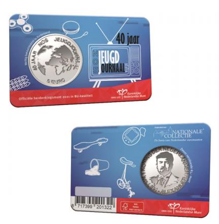 Netherlands 5 2021. 40th Anniversary NOS Jeugdjournaal (Youth Journal). Silver plated B.U.