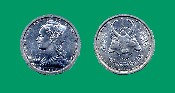Madagascar 1 Franc 1948 BU