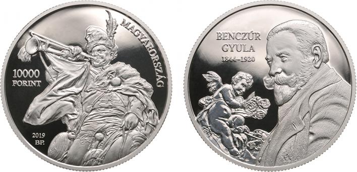 Hungary 10,000 Forint 2019. 175th Anniversary of the Birth of Gyula Benczr. Silver Proof