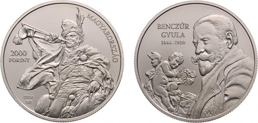 Hungary 2,000 Forint 2019. 175th Anniversary of the Birth of Gyula Benczr. Cu-ni BU