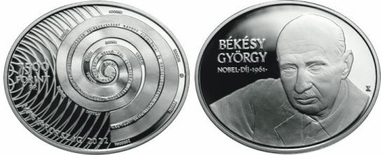 Hungary 7,500 Forint 2022. Hungarian Nobel Prize Winners: Gyrgy Bksyi. Silver Proof